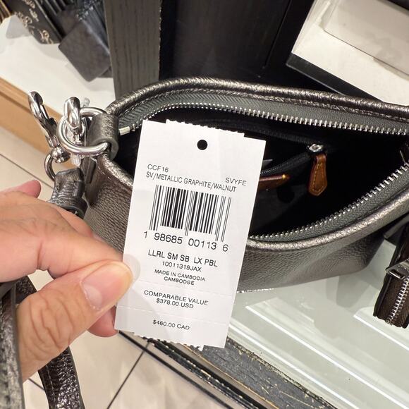 Coach Laurel Small Shoulder Bag With Star Charm CCF16 pebbled leather/Silver - Picture 9 of 11